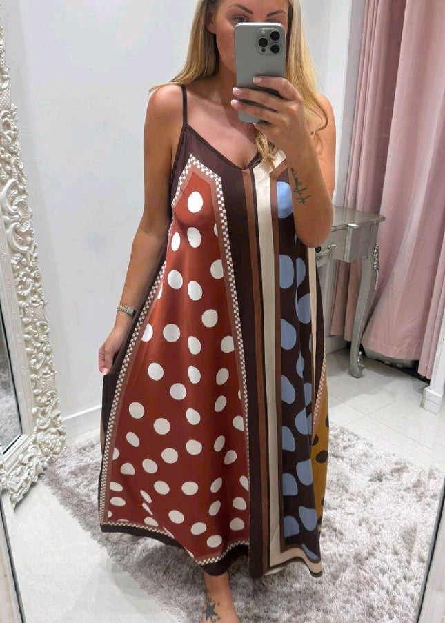 Olivia ~ Silky Maxi Dress ~ Reversible Print
