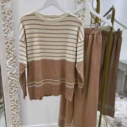 Lily ~ Contrasting Striped Lounge Wear Set
