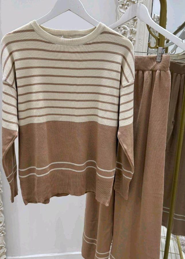 Lily ~ Contrasting Striped Lounge Wear Set