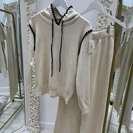 Lottie ~ Hooded Lounge Wear with Contrast Trim