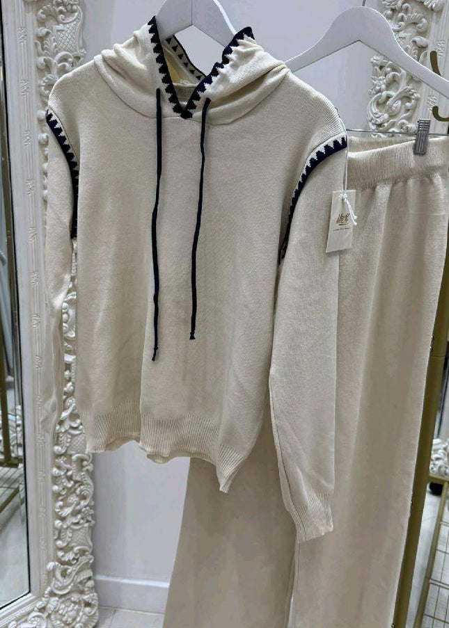 Lottie ~ Hooded Lounge Wear with Contrast Trim