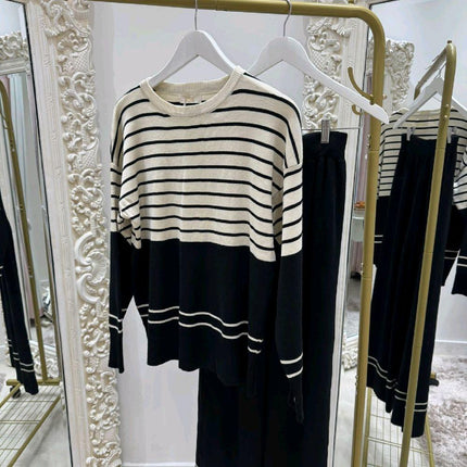 Lily ~ Contrasting Striped Lounge Wear Set