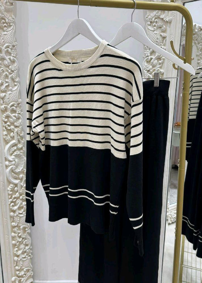 Lily ~ Contrasting Striped Lounge Wear Set