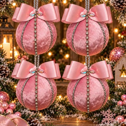 Luxurious Velvet Hand Crafted Christmas Baubles