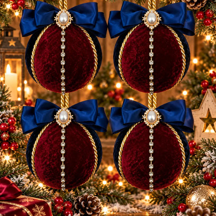 Luxurious Velvet Hand Crafted Christmas Baubles