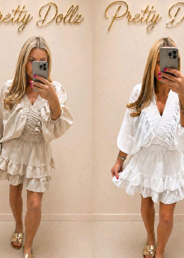 Anna ~ Cream or Ivory Top  & Floaty Skort Set