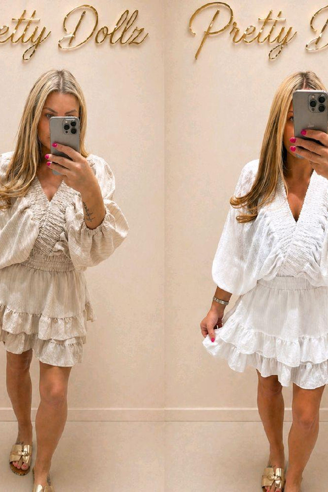 Anna ~ Cream or Ivory Top  & Floaty Skort Set