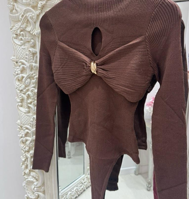 Selena ~ Ribbed Long Sleeve Bodysuit