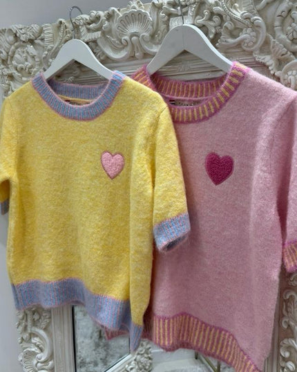Milly ~ Soft Fine Knit Jumper With Heart Detail