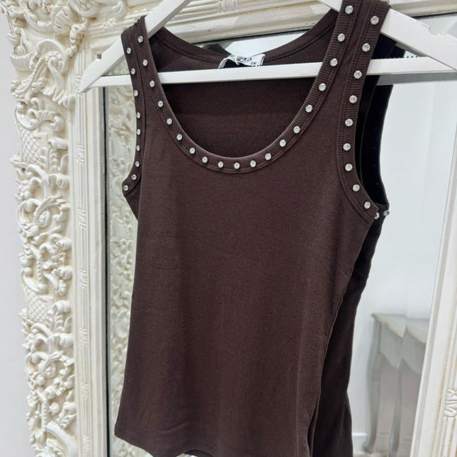 Destiny ~ Luxe Ribbed Diamante Trim Vest