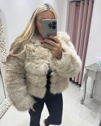 Jasmine ~ Luxury Panelled Faux Fur Jacket