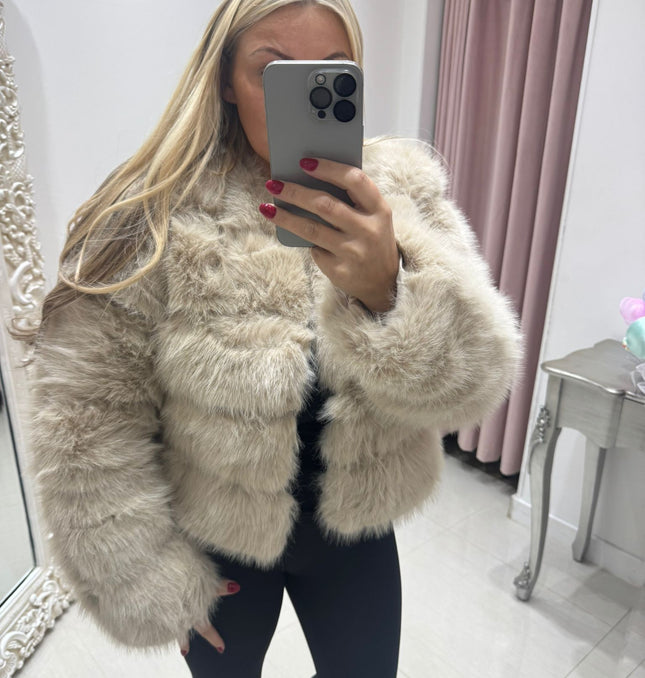 Jasmine ~ Luxury Panelled Faux Fur Jacket