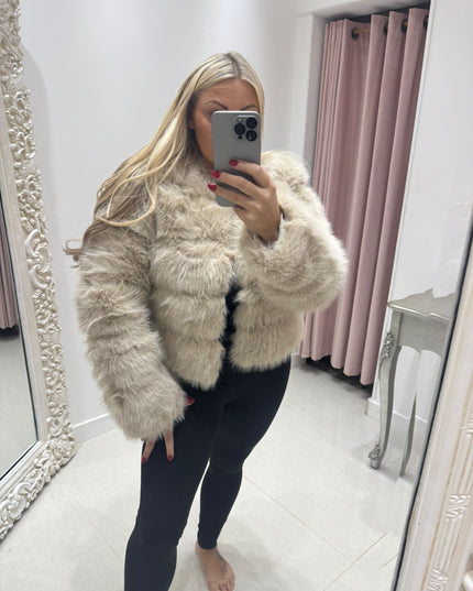 Jasmine ~ Luxury Panelled Faux Fur Jacket