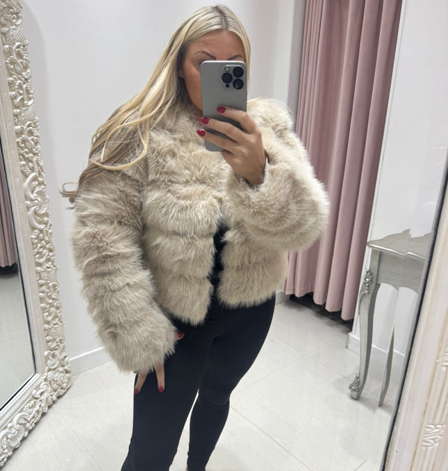 Jasmine ~ Luxury Panelled Faux Fur Jacket