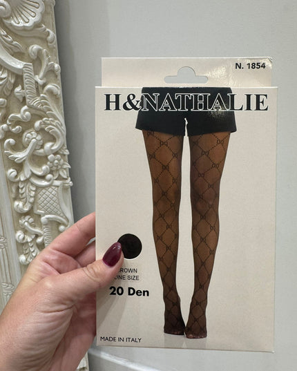 Brown Patterned  Fashion Tights