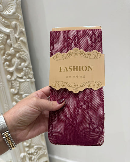 Burgundy Lace Tights