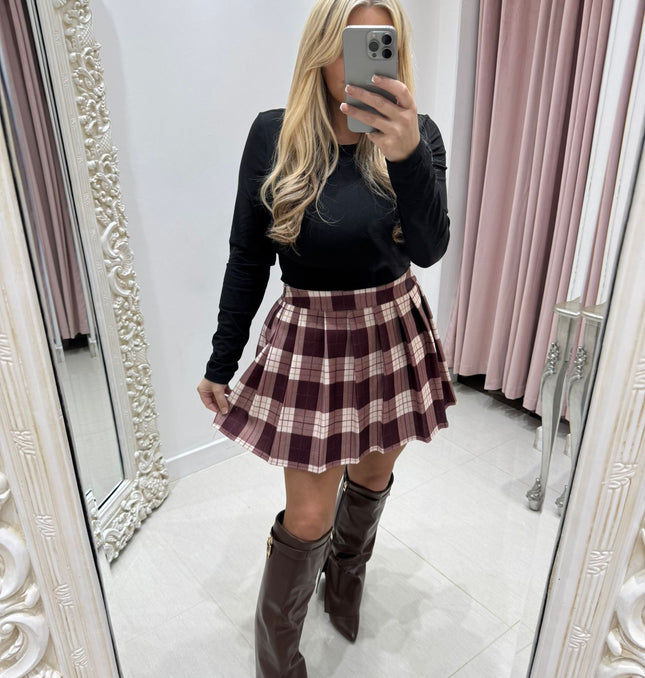 Lucy ~ Tartan Check Pleated Skorts