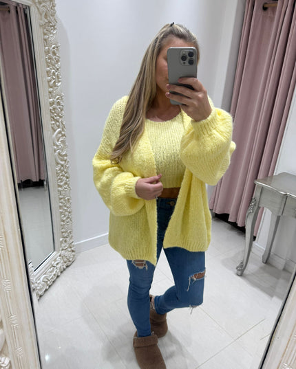 Amy ~ 2 Piece Knitted Top & Cardigan Set ~ Spring Pastel Colours