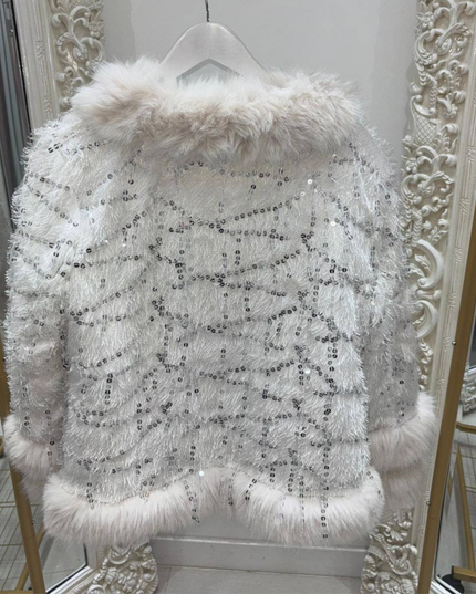White Snow ~ Luxury Faux Fur White Jacket In White