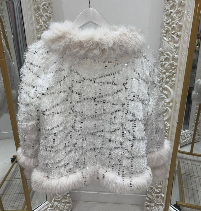 White Snow ~ Luxury Faux Fur White Jacket In White