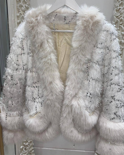 White Snow ~ Luxury Faux Fur White Jacket In White