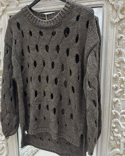 Anna ~  Open Weave Knitted Jumper