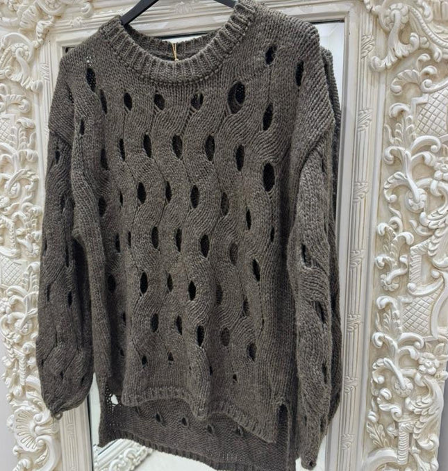 Anna ~  Open Weave Knitted Jumper