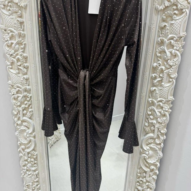 Angel ~ Diamante Knot Detail Midi Dress