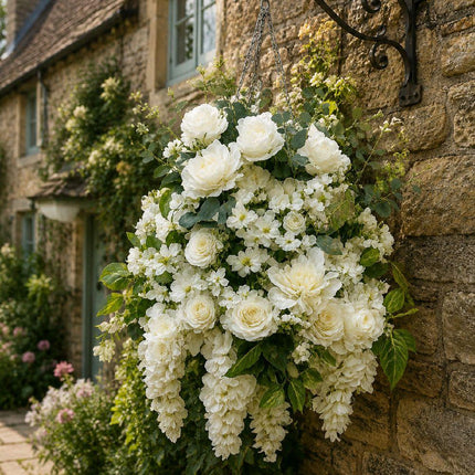 White Deluxe Large Hanging Basket