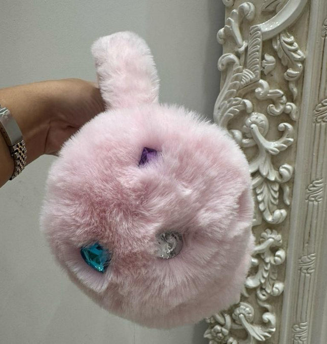 Bonnie ~ Luxury Faux Fur With Crystal Ear Muffs ~ Pink