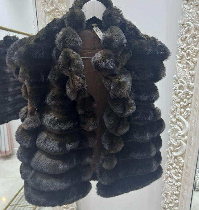 Mia ~ Luxury Soft Faux Fur Gilet  ~ Dark Brown