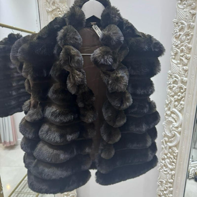 Mia ~ Luxury Soft Faux Fur Gilet  ~ Dark Brown