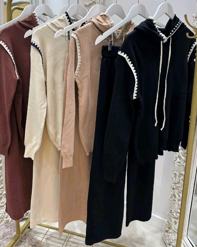 Lottie ~ Hooded Lounge Wear with Contrast Trim