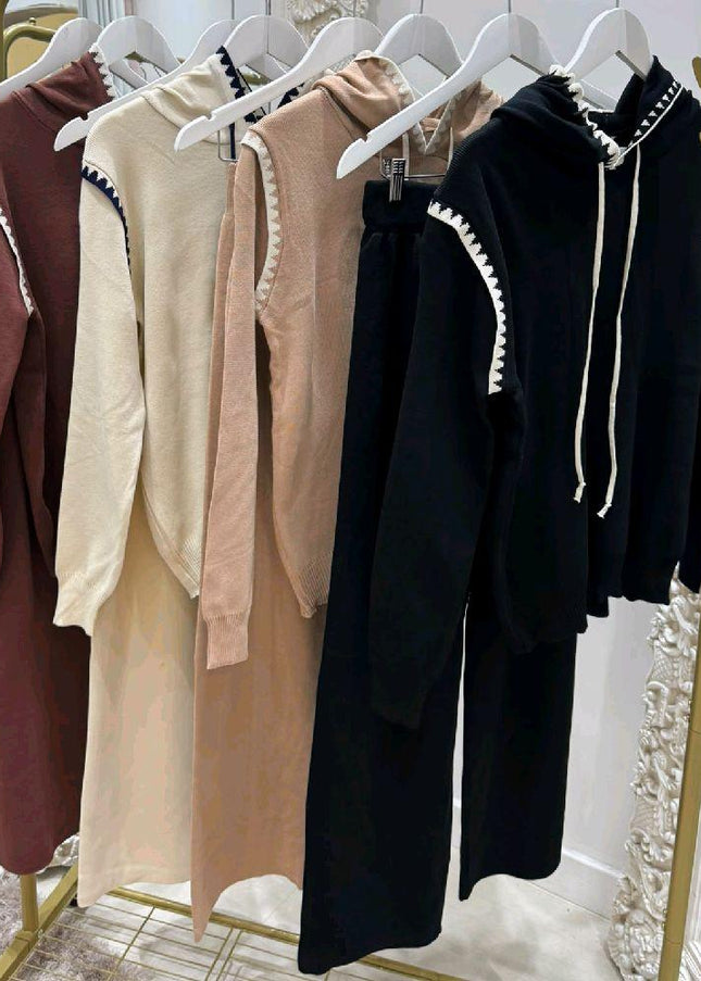 Lottie ~ Hooded Lounge Wear with Contrast Trim
