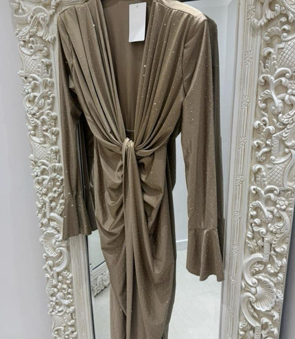 Angel ~ Diamante Knot Detail Midi Dress