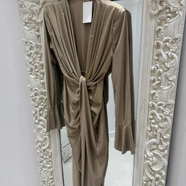 Angel ~ Diamante Knot Detail Midi Dress