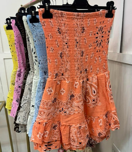 Cheesecloth Bandeau Playsuit ~ Bandana Print