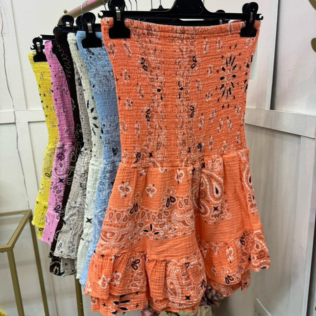 Cheesecloth Bandeau Playsuit ~ Bandana Print