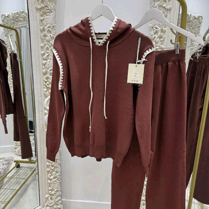Lottie ~ Hooded Lounge Wear with Contrast Trim
