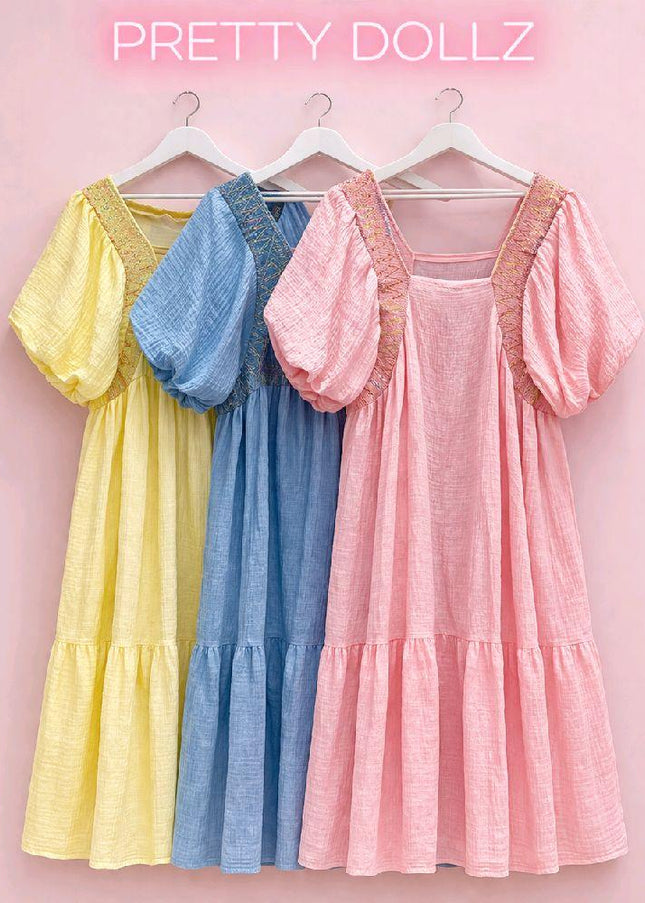 Cindy ~ Pastel Tiered  Maxi Dress