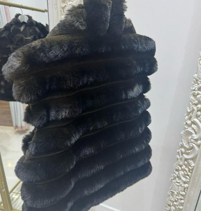 Mia ~ Luxury Soft Faux Fur Gilet  ~ Dark Brown