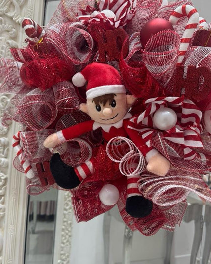 Red & White Elf Luxury Christmas Wreath