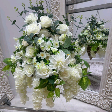 White Deluxe Large Hanging Basket