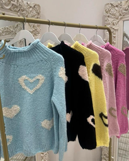 Emmie ~ Knitted Jumper With Heart Design