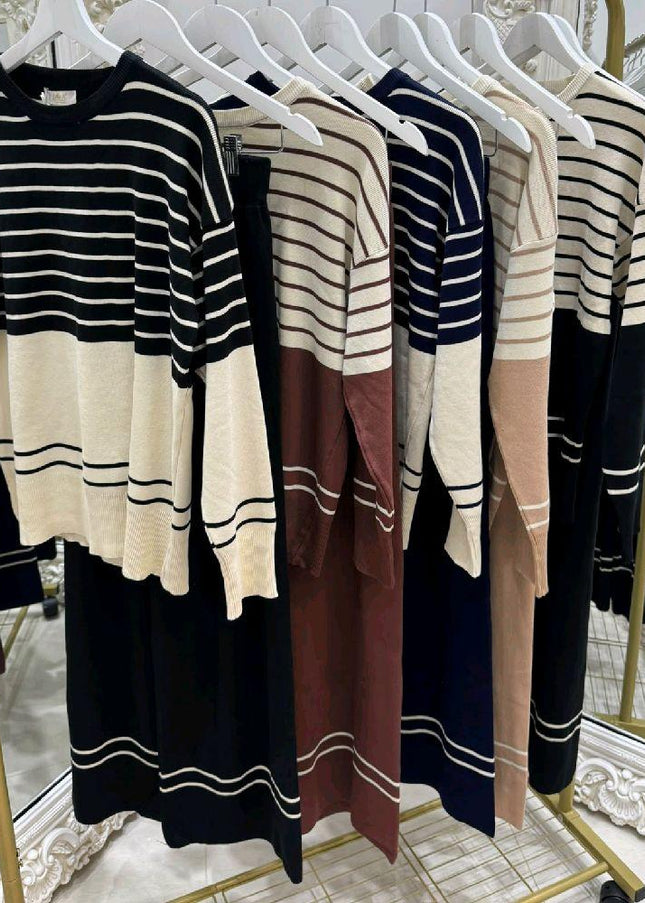 Lily ~ Contrasting Striped Lounge Wear Set
