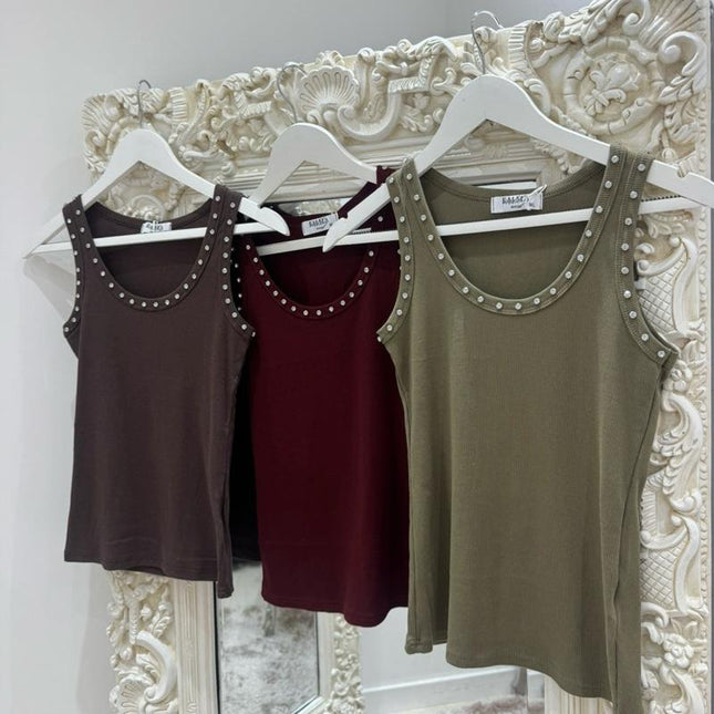 Destiny ~ Luxe Ribbed Diamante Trim Vest