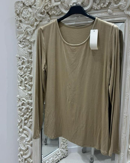 Ellie ~ Basic Fleece Lined Long Sleeved Top