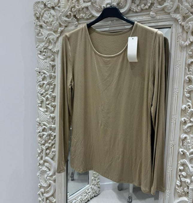 Ellie ~ Basic Fleece Lined Long Sleeved Top