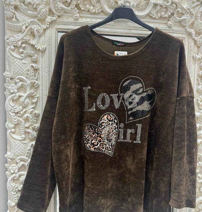 Asyha ~ Cord Fabric Top With Diamante Detail