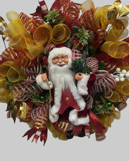 Extra Large Luxury Traditional Santa Christmas Wreath